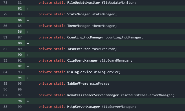 empty lines between class fields