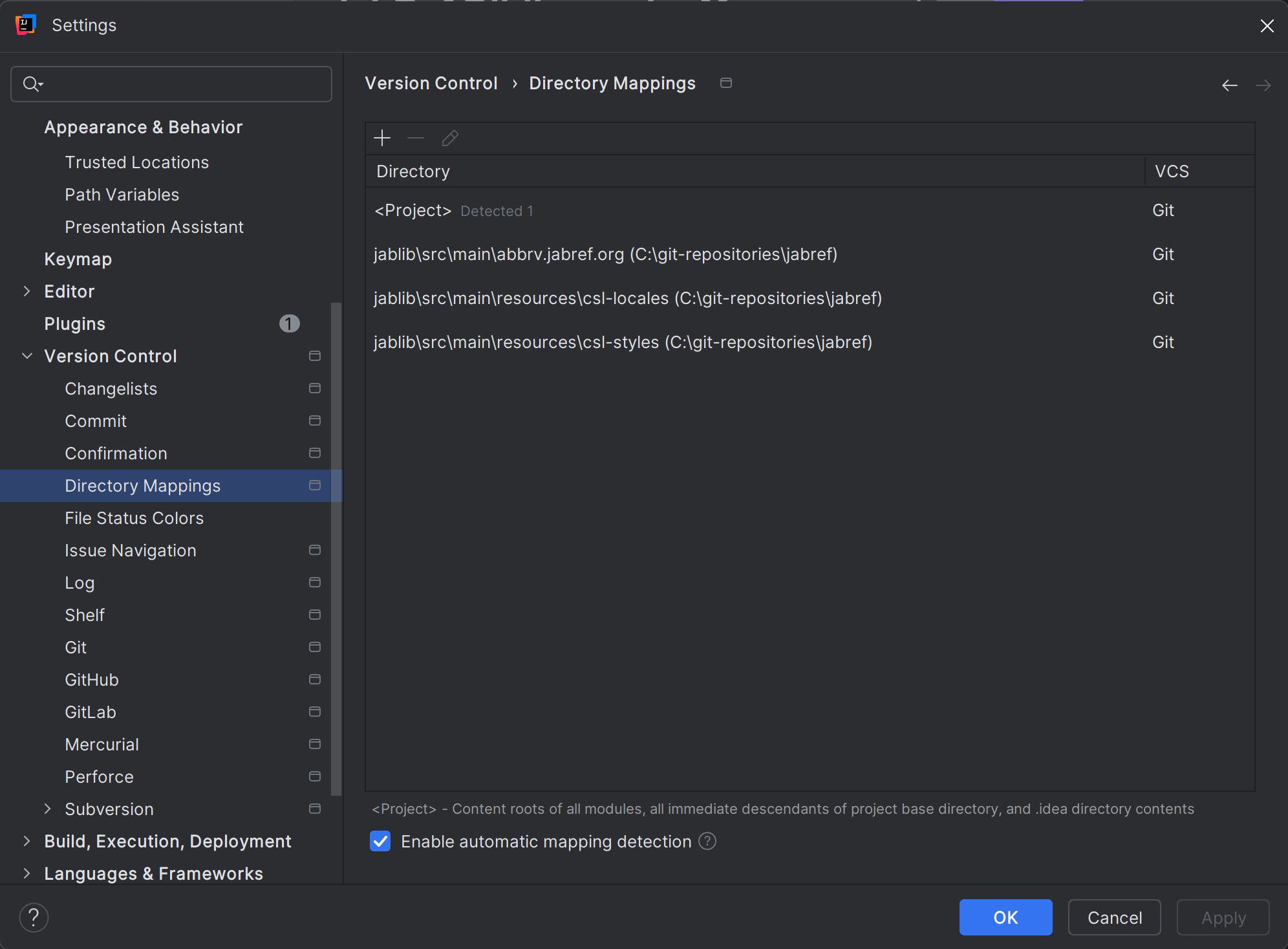 Directory Mappings including sub modules