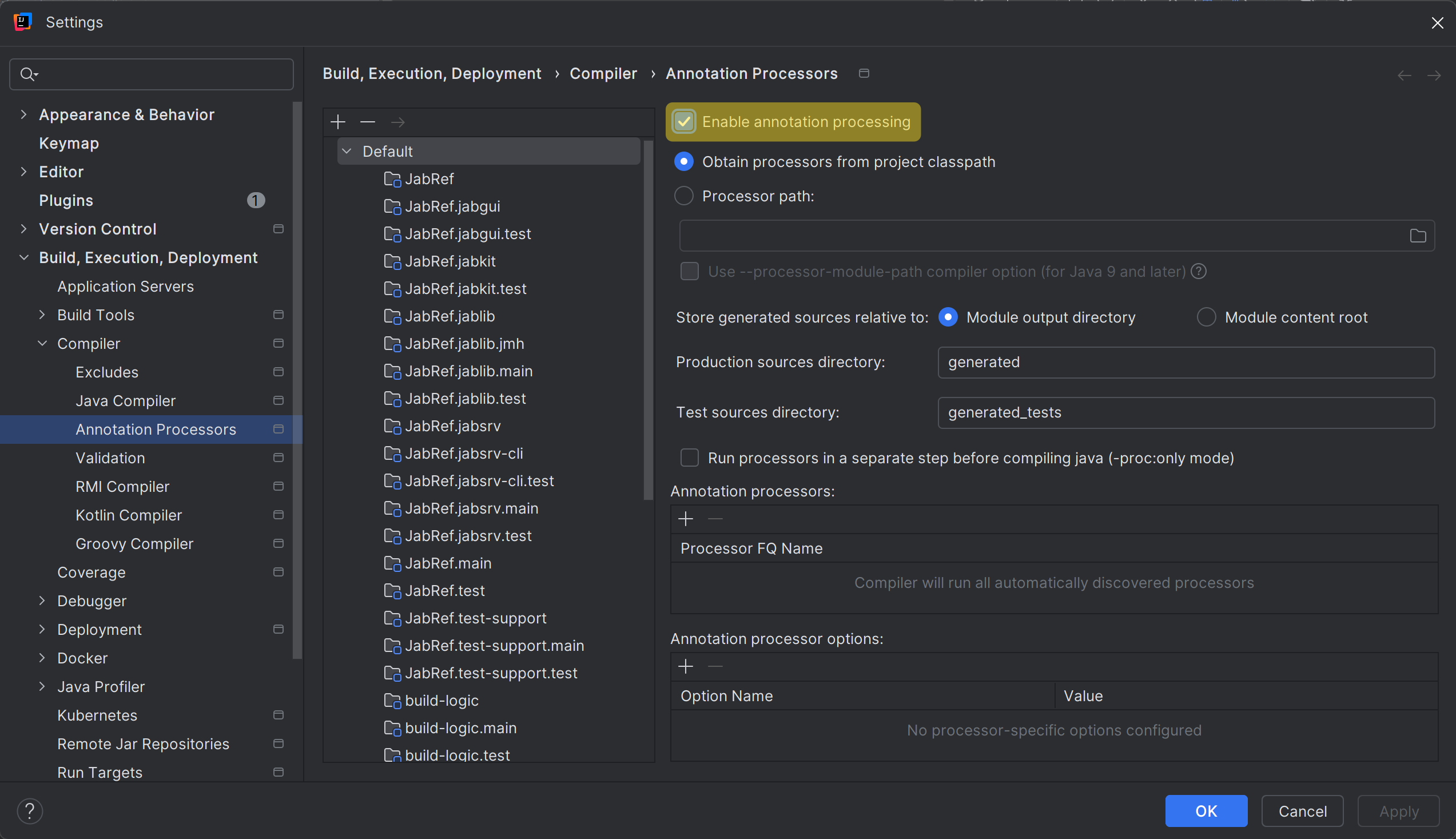 Enable annotation processing