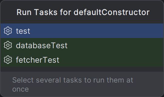 Run Tasks for default Constructor