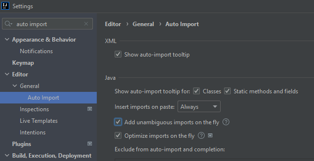 Enable auto import