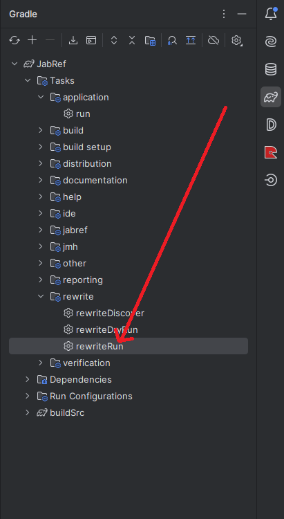 Executing Gradle task rewriteRun